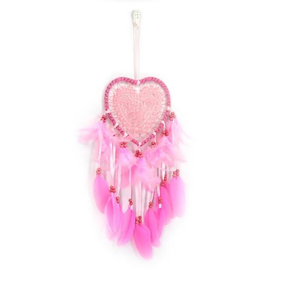 Catcher Heart Feather Dream Beads Girl Room Wall Hanging Window Ornament Decor