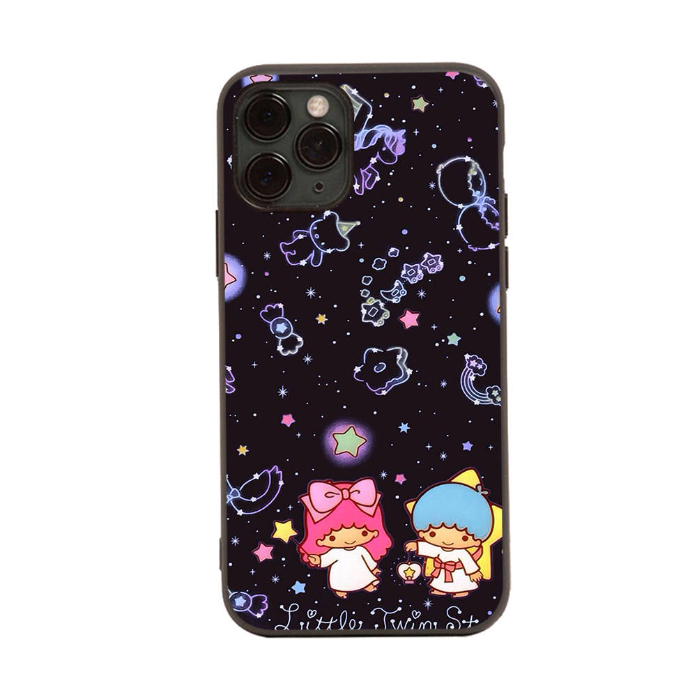 Чехол для iPhone 16 15 Plus 14 13 12 11 Pro 8 7 6S 6 SE 5S X XR XS Max Realme C30 C33 C31 9I Black Sofe Cover LI16 Little Twin Stars
