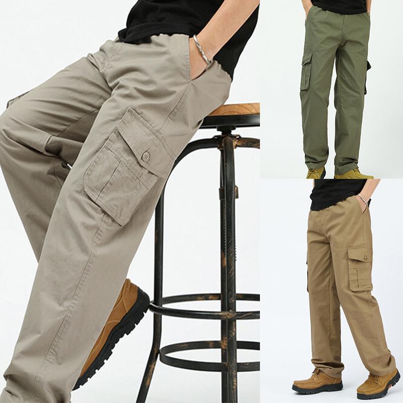 Мужские повседневные брюки-карго, походные спортивные штаны на открытом воздухе, эластичный пояс, свободные брюки для бега с несколькими карманами