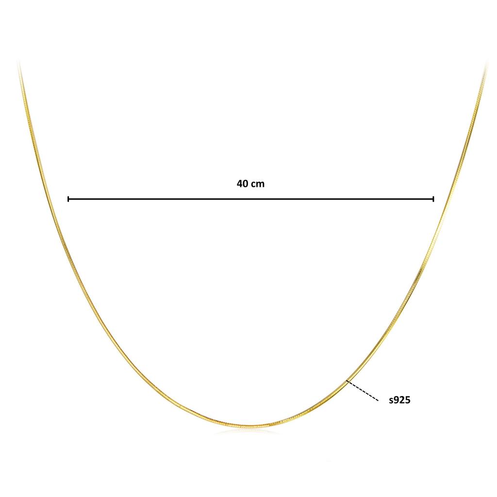 Silver necklace, gold-plated snake, 40 cm, for charm pendants, silver 925