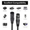 5Pin XLR Male To 3Pin XLR Female DMX Adapter Cable Professional For Stage Lighting And Microphones 12Inches