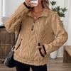 Women's Half Zip Sherpa Fleece Sweatshirts Fuzzy Oversized Pullover Top Soft Warm Fall Winter Sweater with Pockets