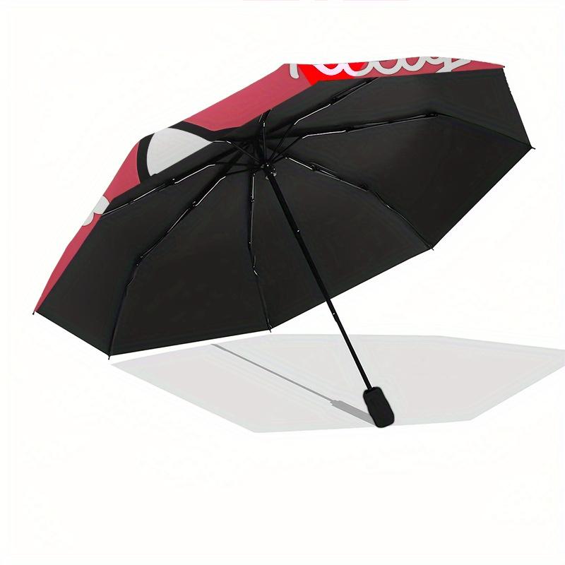 Hello Kitty, Flowers Automatic Open/Close Umbrella-Cute Umbrella with Cute Design, Portable 3-Fold Compact Umbrella for Men & Women, Hallowe