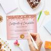 Certificate of Completion, Glitter Pink Training Certificate, Award Certificates for Graduation Diploma, Golden Certificate of Achievement Awards,