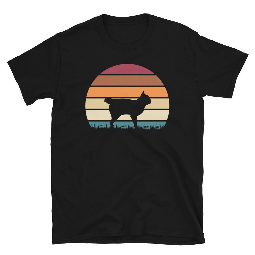 Retro Sunset Kitten Feline Pet Japanese Bobtail Cat ShortSleeve Unisex TShirt Unisex T-Shirt