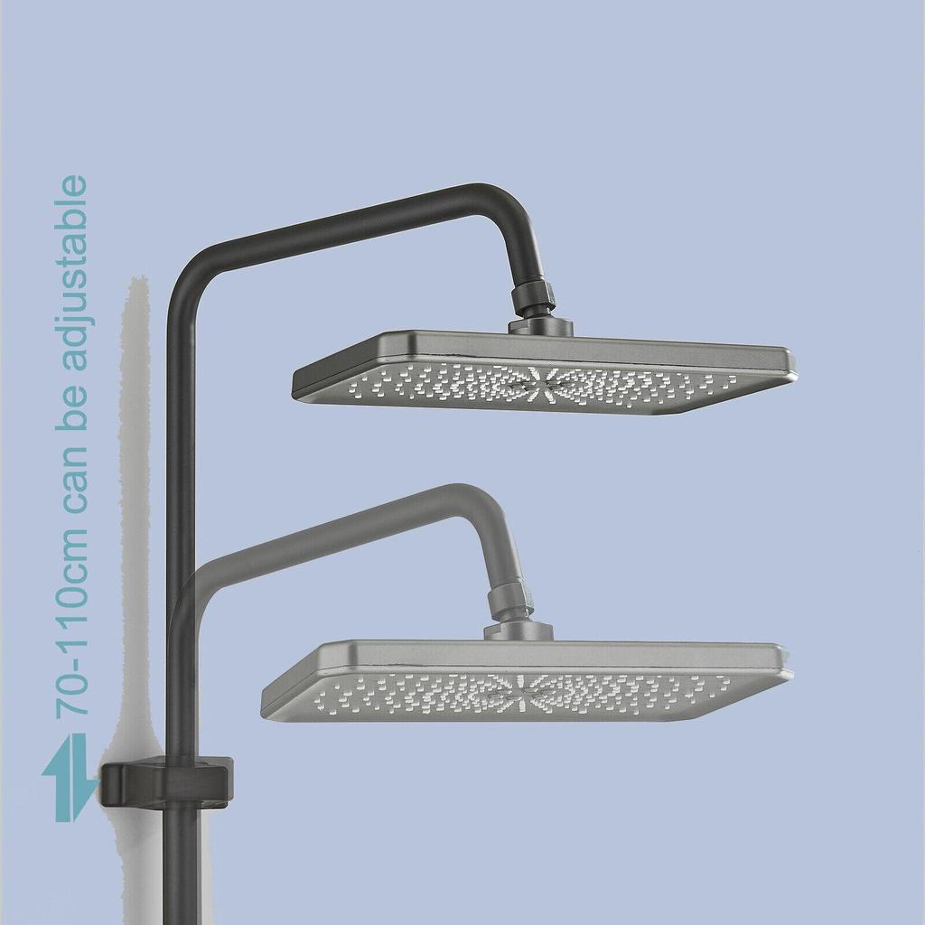 Shower Faucet Set Digital Display 4 Function Piano Key Rainfall Shower Combo Set