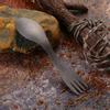 Outdoor Portable Titanium Alloy 2 in 1 Spoon Fork Combo for Picnic Camping Traveling