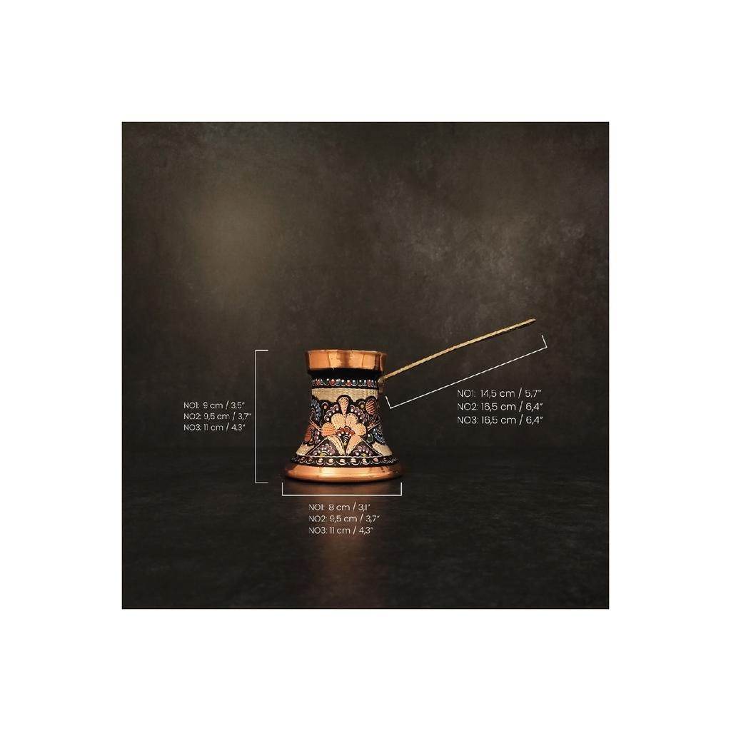 Вышитый вручную луженый толстый медный кофейник ручной работы