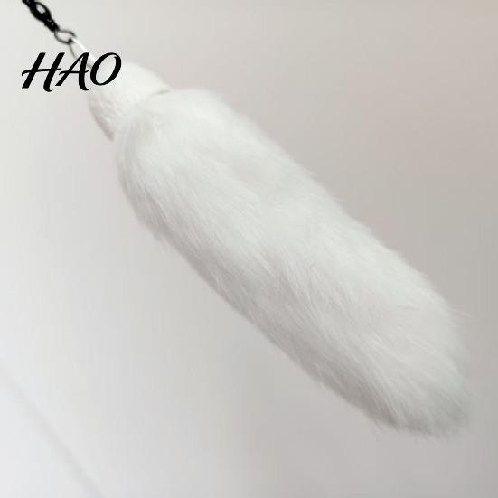 Safe Natural Fur Cat Toy Faux Tail Toy, Realistic Plush Tail, Interactive Hunting for Indoor Quiet Nighttime Play Cats, Simulated with Durable