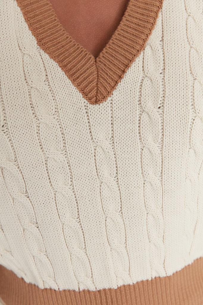 Women's Elegance Style Sweater Stone Crop Hair Knitted Knitwear Sweater