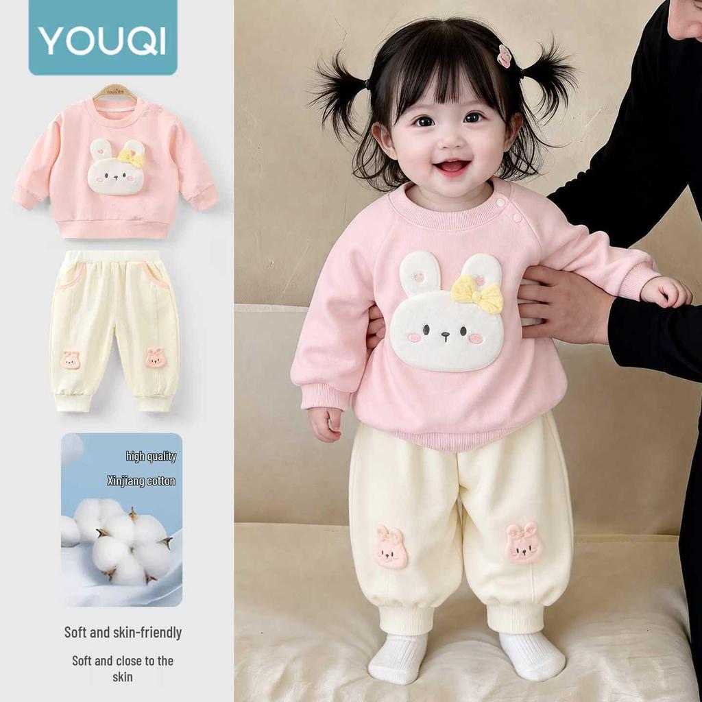 Осенний комплект с худи и штанами для девочки Youqi