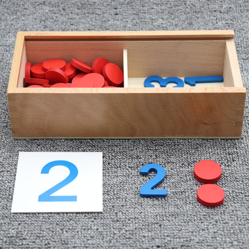 Kids Wooden Montessori Cognitive Cards Number Counting Math Game Educational Toys For Kids Early Childhood Preschool Training