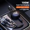 Lijk1 100 Вт Быстрая зарядка 3-в-1 Кабель для передачи данных Автомобильное USB-зарядное устройство Аксессуары Для VW Atlas Jetta Touareg Variant Golf Polo GTI Taos Nivus