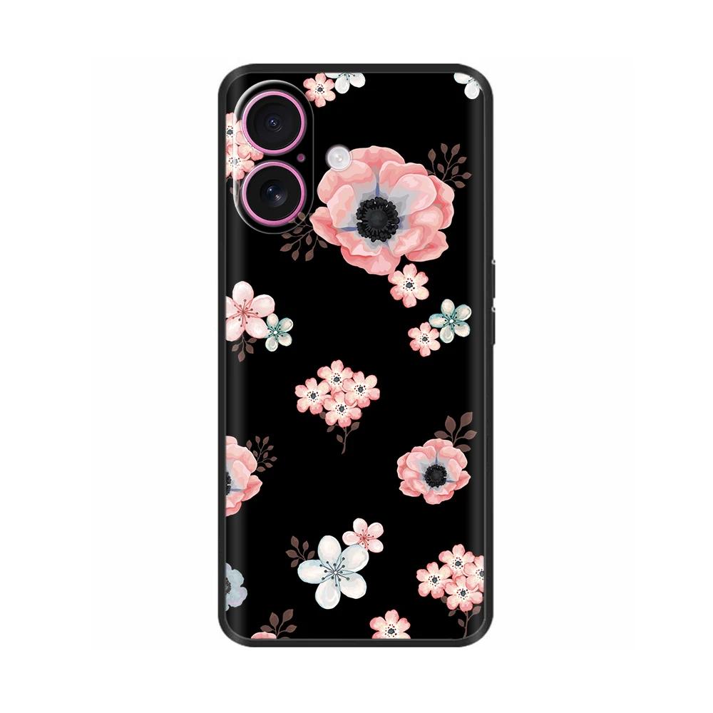 Shockproof Case For iPhone 16 Plus Soft Black Silicone Phone Case For Apple iPhone 16+ 16 Pro Max Protective Shell Cover Bumper