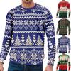 Christmas 3D Print Long Sleeve Sweater Creative Couple  Winter Round Neck Party Coat