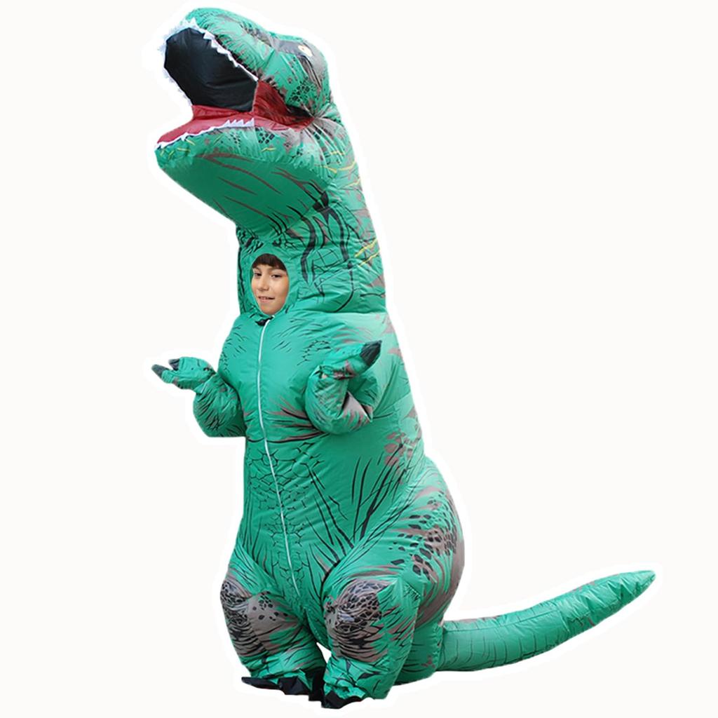 KASTOBS Inflatable Dinosaur Tyrannosaurus Halloween Perfect for New and for Adults and Children Sizes Costume, Cosplay, Rex, Costume, Air-Filled,