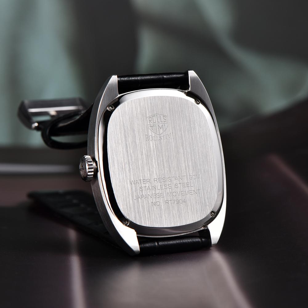 RollsTimi Men's Watches Top Brand Luxury Oval Quartz Watch For Men Fashion Watch Man Waterproof VH31 Clock Gift Mesh belt