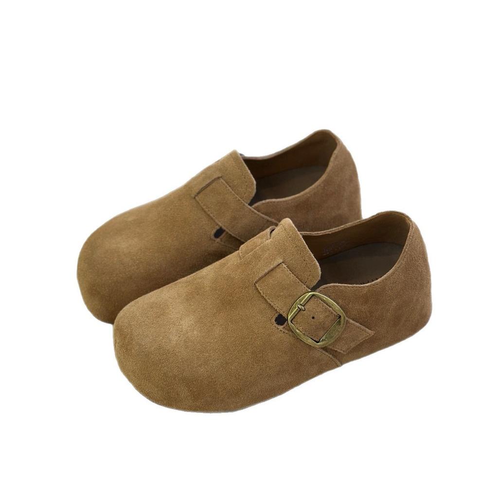 Inner Height-increasing Boken Shoes 2025 Early Autumn New Retro Lazy One-pedal Bag Heel Platform Soft Leather Casual Single Shoes Women