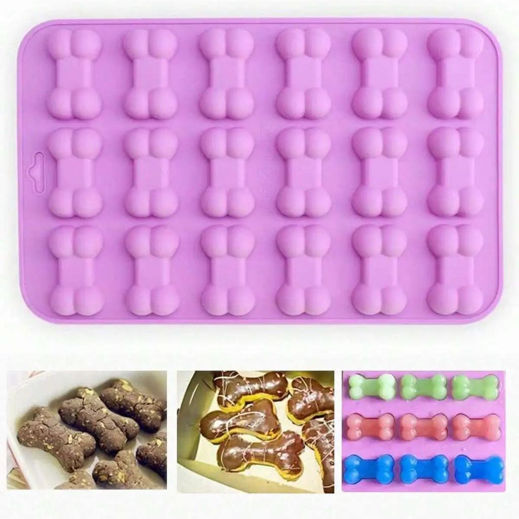 1pc-Dog Paw and Bone Shaped Silicone Mold Non-stick Food Grade Ice Tray for Chocolate Candy Cupcakes Puddings
