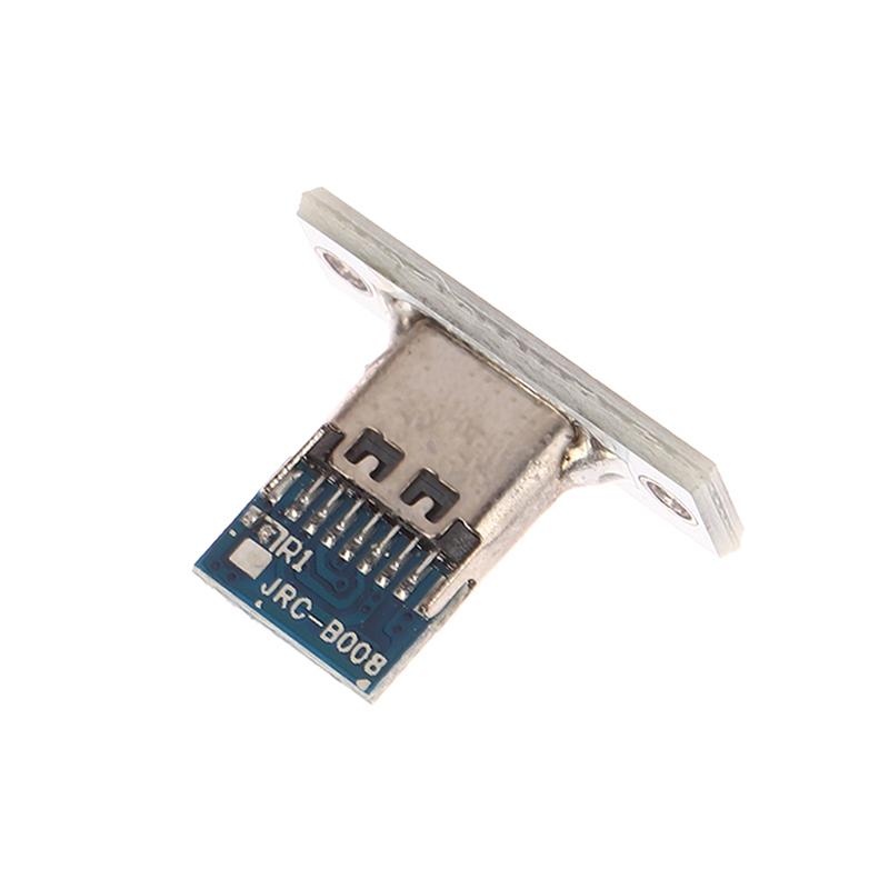 10Pcs Usb 3.1 Type C Socket Fixing Plate Type-C Usb Jack 3.1 Type-C 2Pin 4Pin Female Connector Jack Charging Port