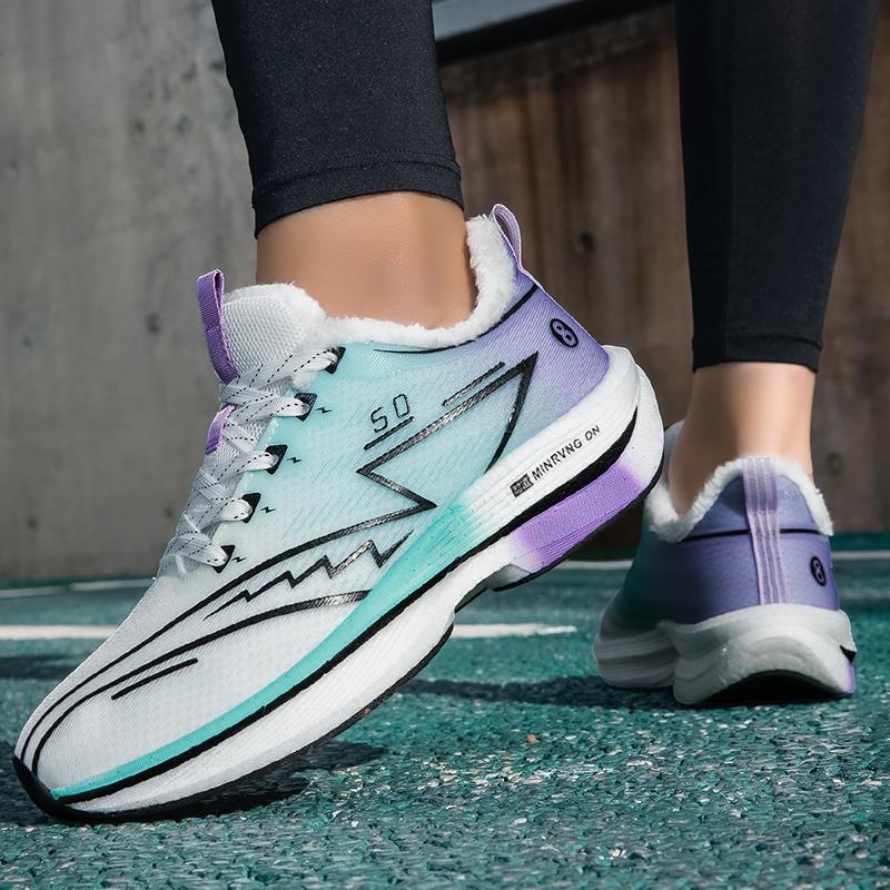 Плюшевые Теплые Зимние Кроссовки Мужские Амортизирующие Спортивные Кроссовки Женские Дышащие Кроссовки для Бега Обувь для Фитнес-Тренировок Нескользящие Кроссовки