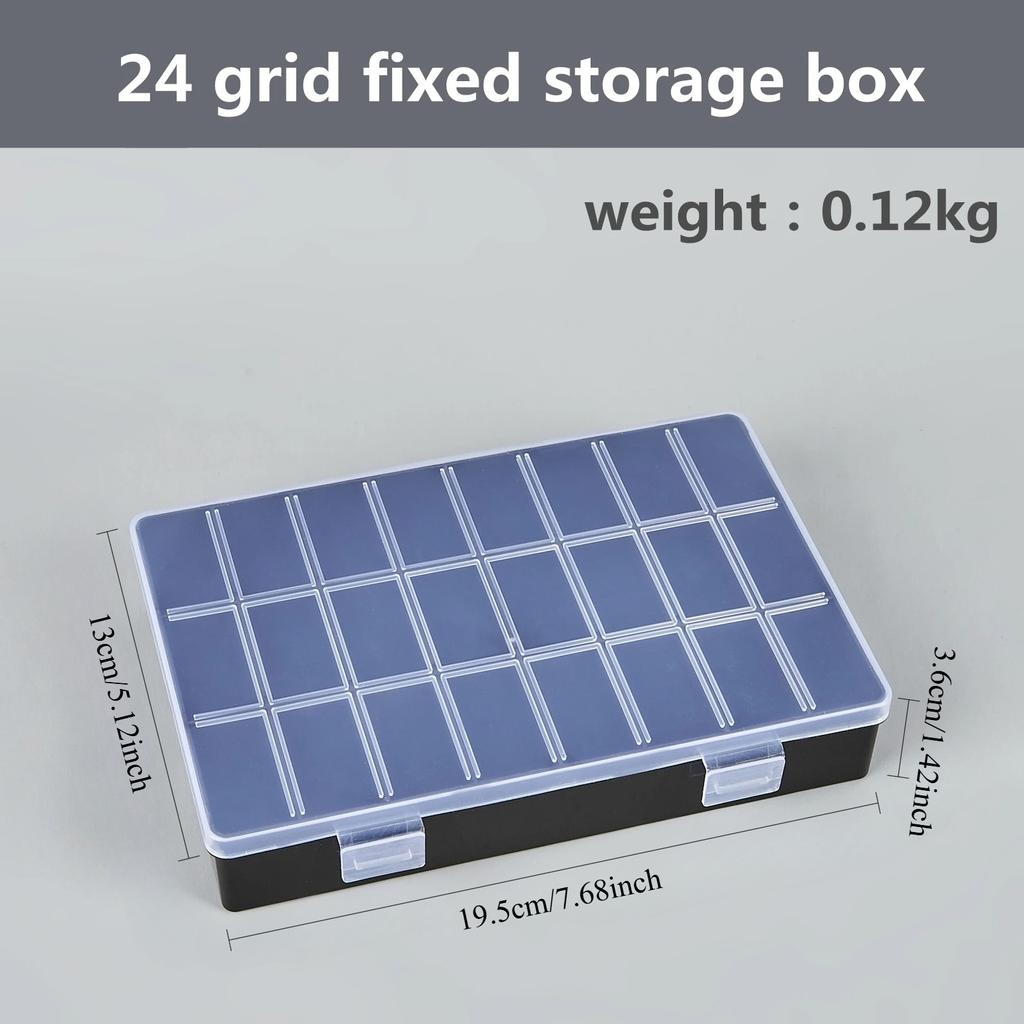 Practical 24 Grids Compartment Plastic Storage Box Jewelry Earring Bead