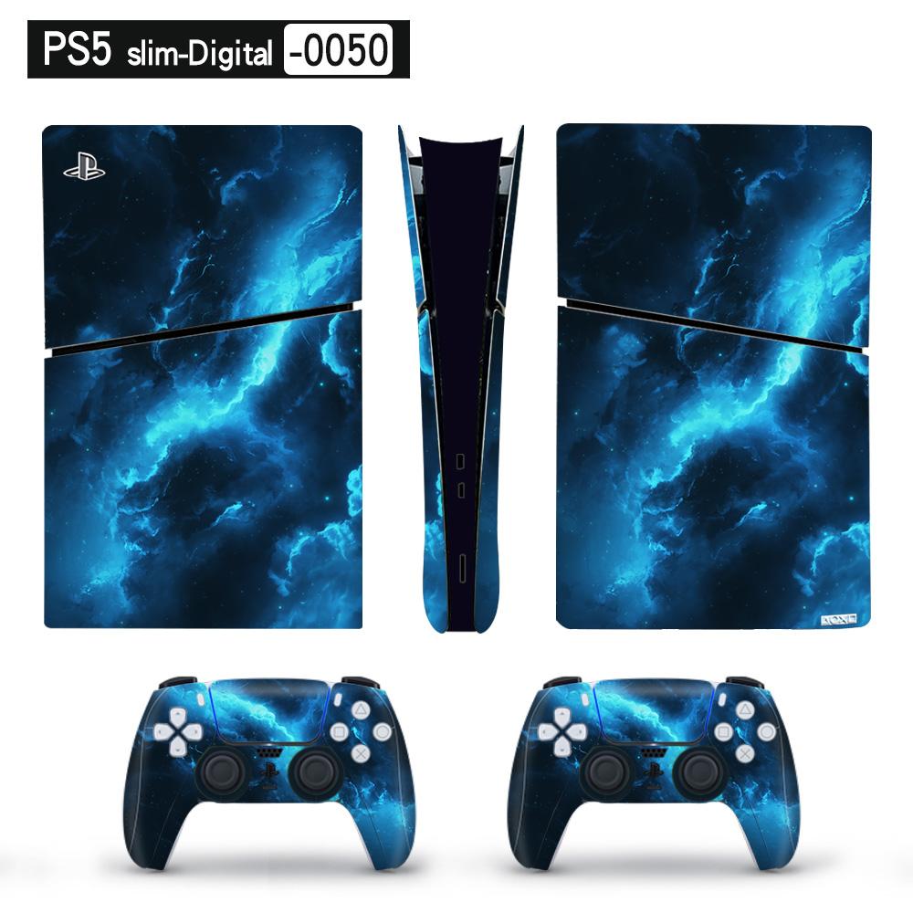Художественная виниловая наклейка для тонкой цифровой консоли PS5 и 2 контроллеров, наклейка