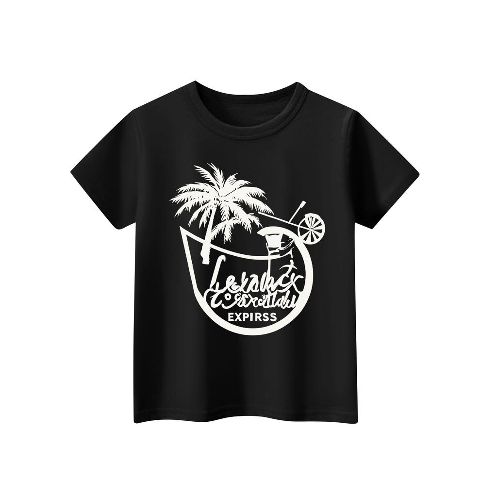 Детская футболка с коротким рукавом и принтом животных, повседневный топ