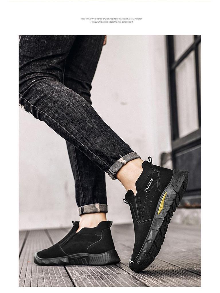 Мужские зимние рабочие ботинки Plus Velvet Thicken: Дышащая, удобная, модная, повседневная, универсальная обувь для отдыха на открытом воздухе