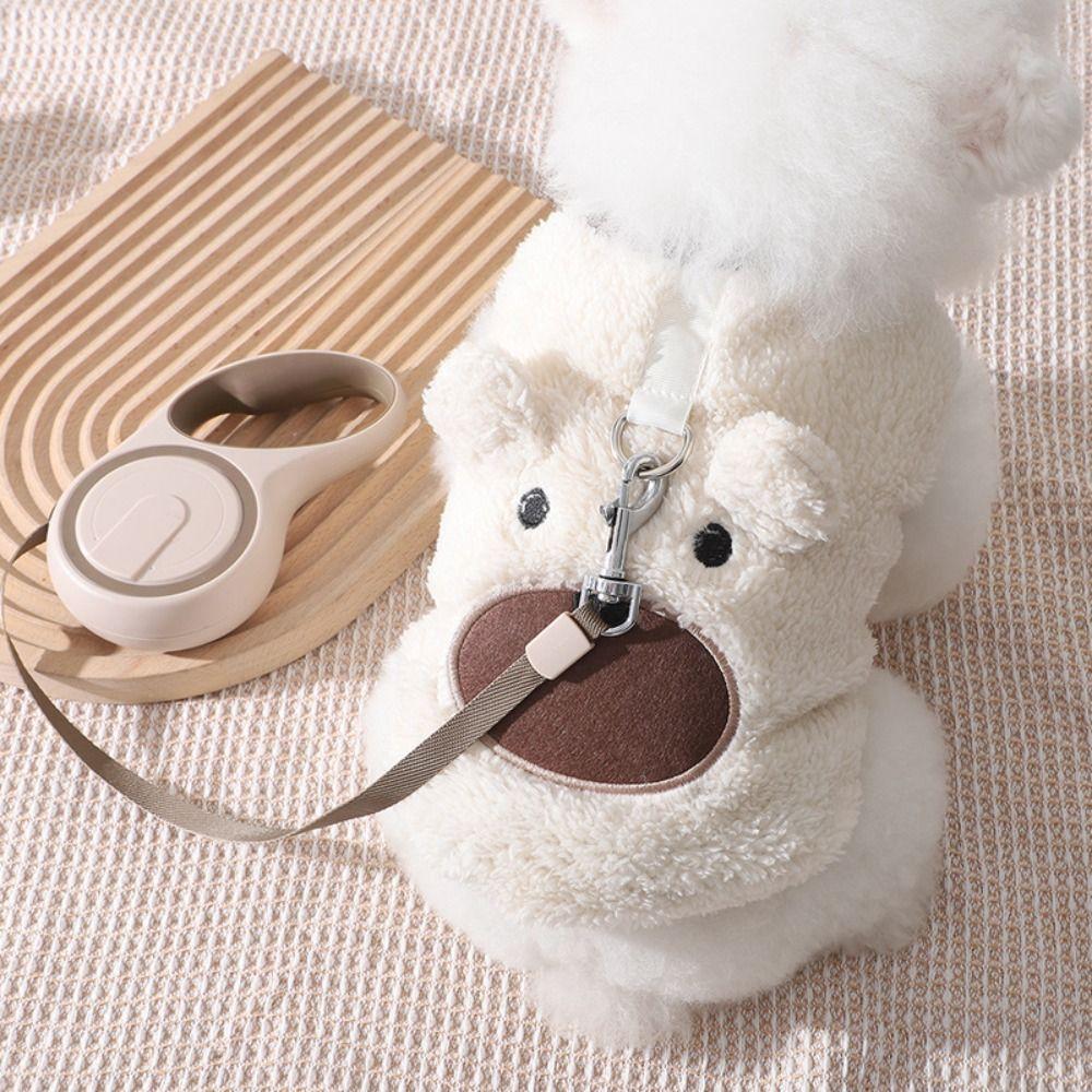 Cute Bear Pattern Winter Puppy Clothes Warm Sleeveless Dog Vest Thickened Comfortable Pet Winter Coat Outdoor Use