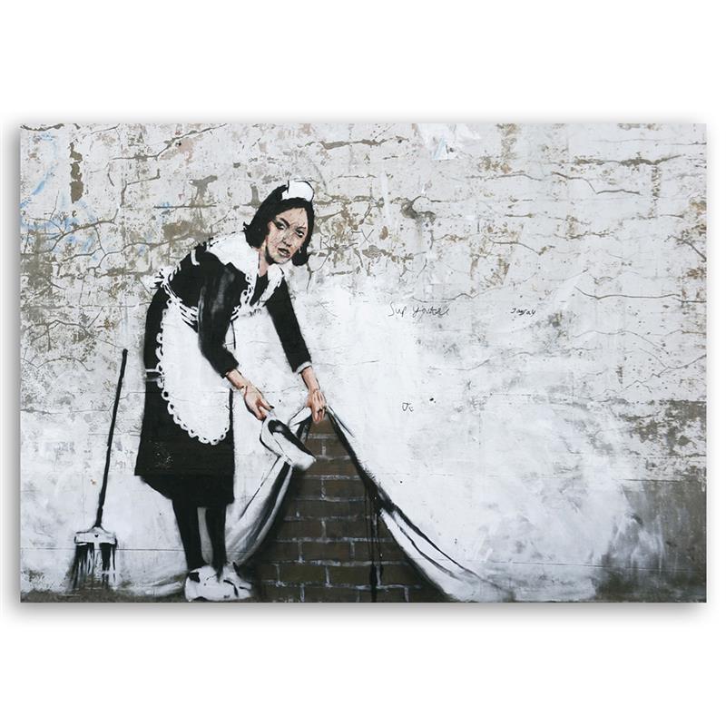 Canvas Print, Banksy Maid - Mural Street Art