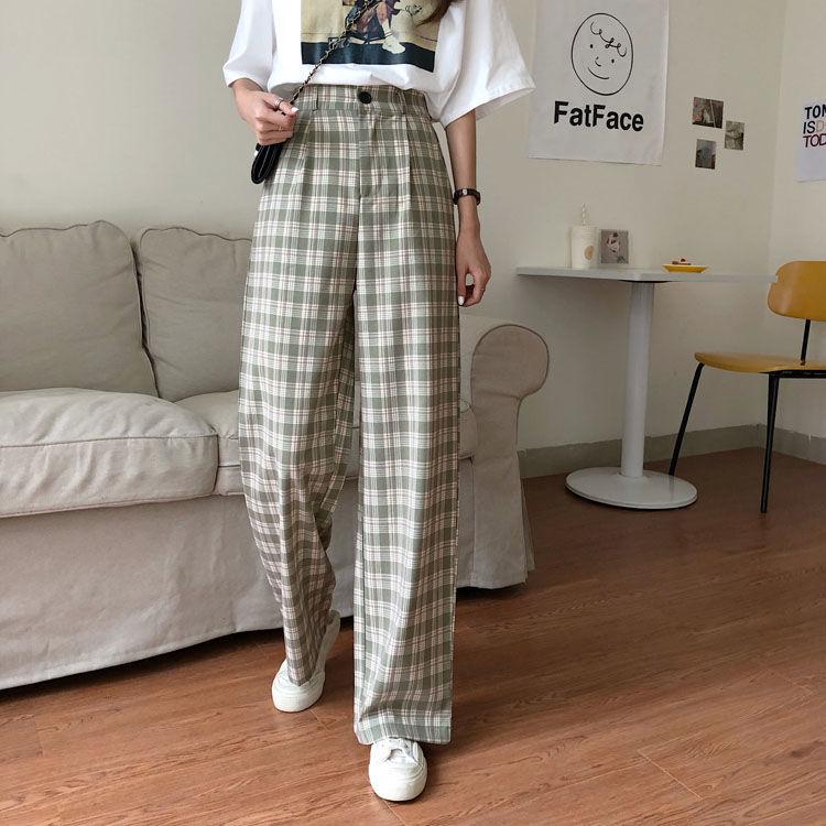 Женские Широкие брюки в клетку, размер: M-XL, цвета в ассортименте