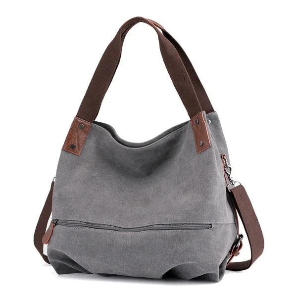 Модная и трендовая портативная сумка через плечо, холщовая, с контрастным цветом, повседневная женская сумка-тоут большой вместимости