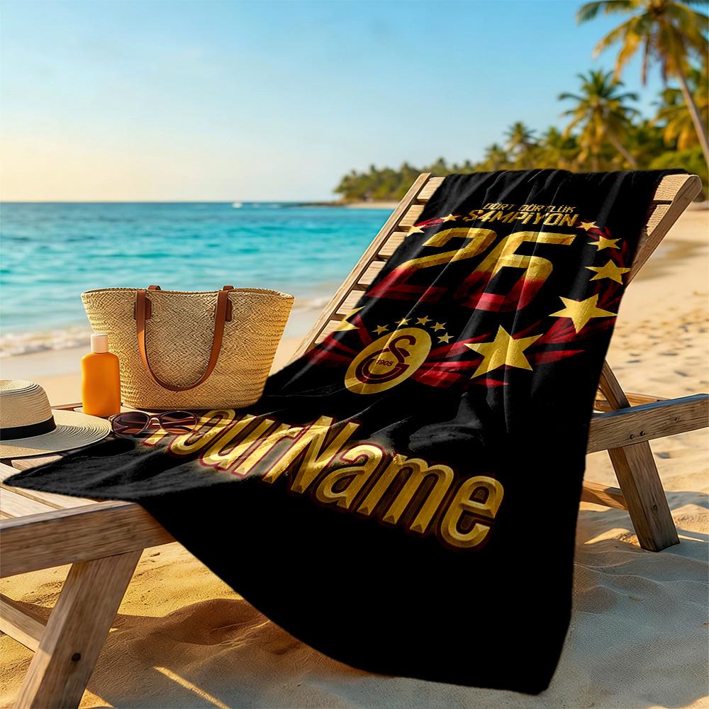 Galatasaray Personalized Name Beach Towel High Absorbency & Quick-Dry Suitable for Swimming Gym Camping Yoga Vacation