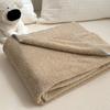 Ins Style Solid Color Half Fleece Blanket Knit Trim Soft Throw Couch Bed Travel