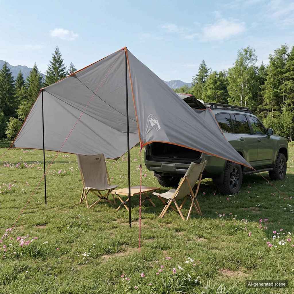 Vehicle Awning with Roof in Gray and Orange 518 x 580 x 215 cm