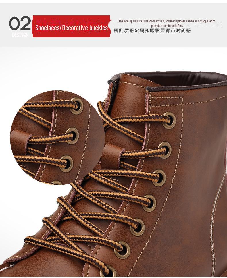 Мужские высокие ботинки Martin из натуральной кожи 2024 года — зимние ретро-мотоциклетные и рабочие ботинки
