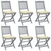 Day and Night - Day and Night Folding Garden Chairs 6 Units Cushions Solid Acacia Wood