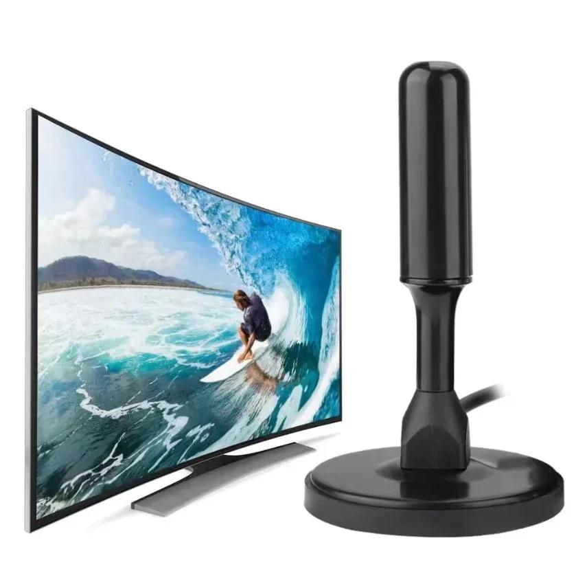 Цифровая антенна HD ТВ – Магнитное основание (Внутри снаружи), Клей 3M, Быстрая доставка для бразильских телевизоров (Использование в гостиной)