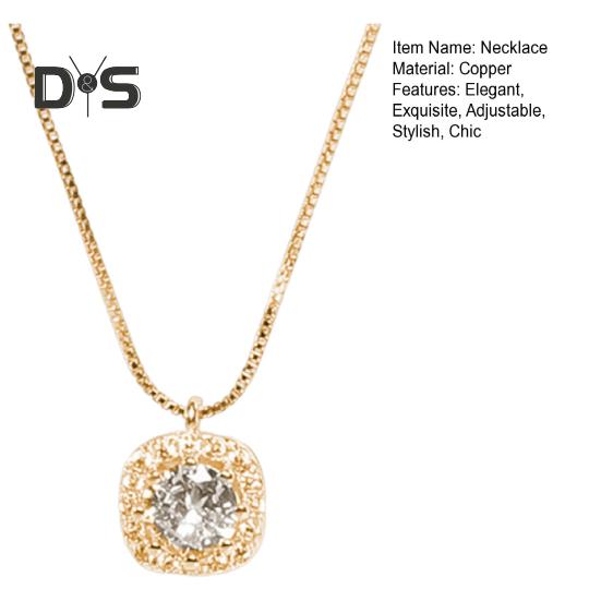 Женское квадратное ожерелье с подвеской из циркония, имитация бриллиантовой ключичной цепочки на День матери, годовщину, день рождения, ювелирный подарок