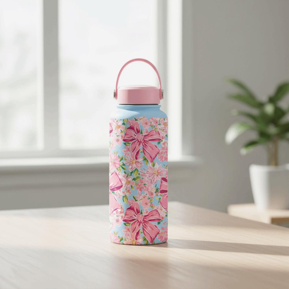 1 л Изолированная бутылка для воды Портативная Цветочная Термокружка Посуда для напитков Уличная Изолированная кружка Бытовая