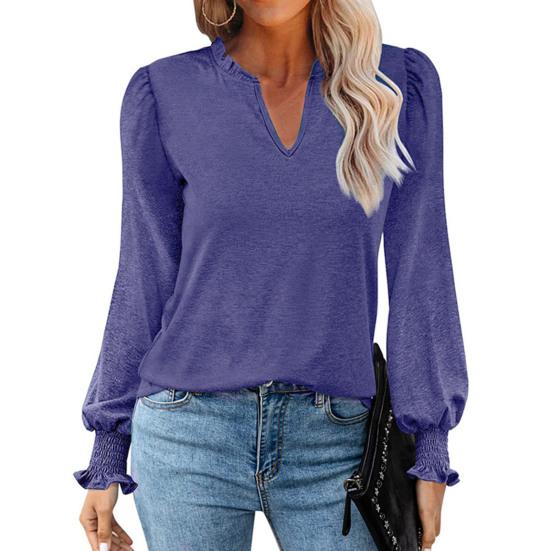 Chic Puff Long Sleeves Versatile Comfortable Ladies Elegant Fashion Loose Pullover Tee Shirt Streetwear Club Blouse
