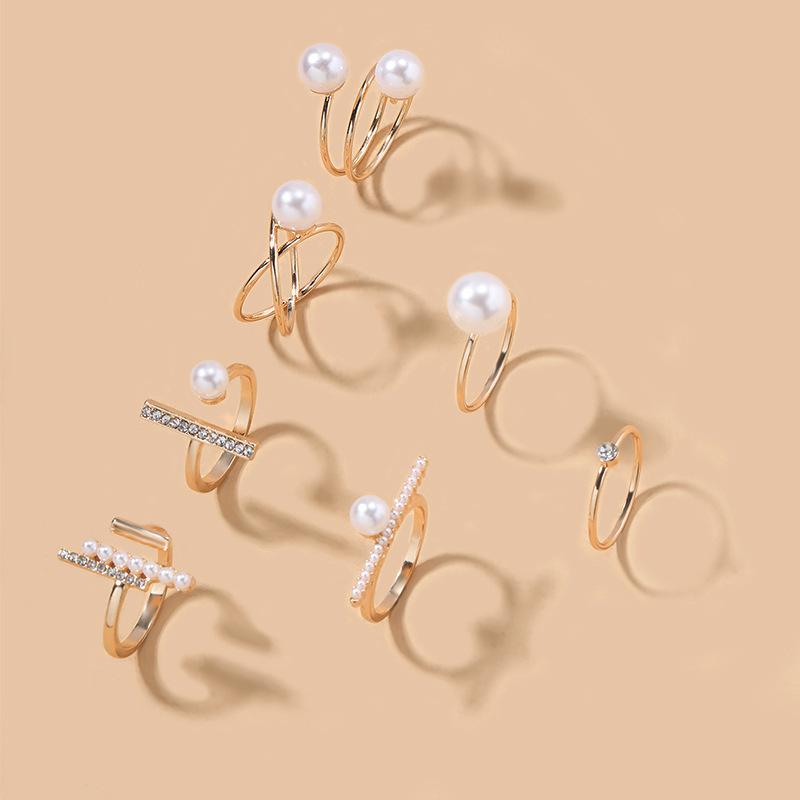 Minimalist Pearl Stackable Ring Set Elegant Daily Wear Jewelry