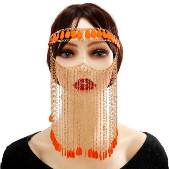 Головная цепочка с регулируемым дизайном для ночного клуба, бара, вечеринки, металлическая кисточка, головной убор для женщин, занавеска для лица