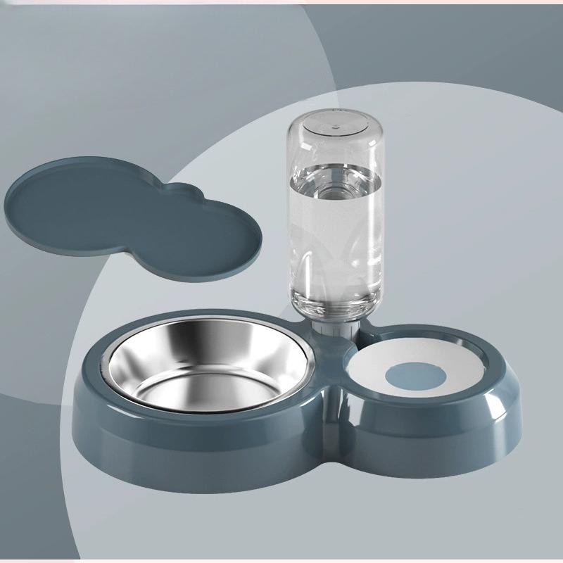 Dual Automatic Pet Feeder Bowl For Dogs And Cats Non Spill Plastic Water And Food Dispenser With Stand KTY
