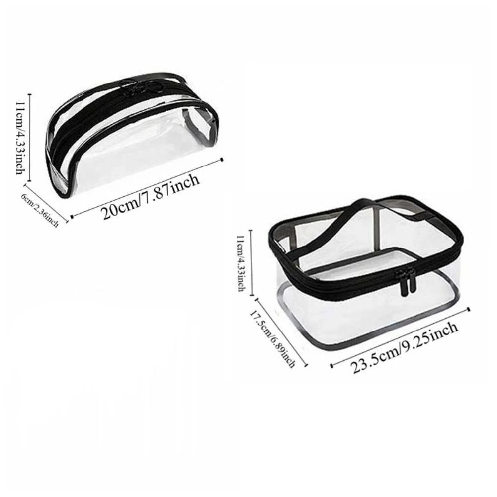 Clutch Pouch Transparent Makeup Bag PU Leather Swimming Small Bag Clear PVC Handbag Travel