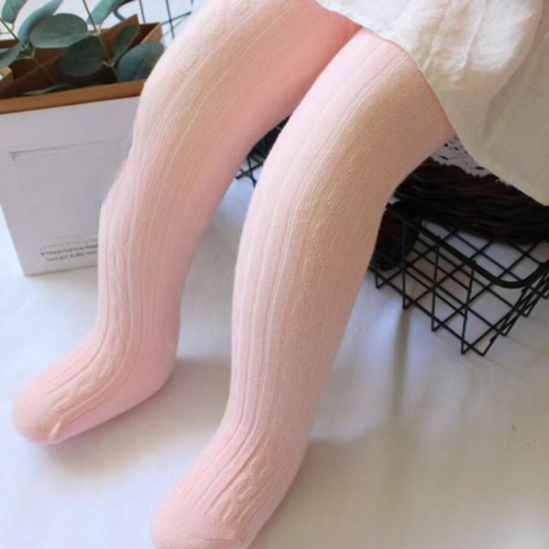 Милые сетчатые вязаные колготки для девочек, весна-осень, хлопковые чулки с высокой талией, дышащие колготки для малышей от 0 до 6 лет