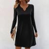 Женские повседневные миди-платья с длинным рукавом, V-образным вырезом и принтом