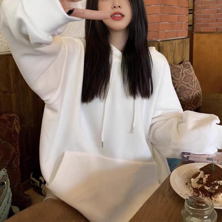 2025 Autumn/Winter Women's Loose Fit Korean-Japanese Hoodie: Versatile Lazy Style, Long Sleeve Outerwear