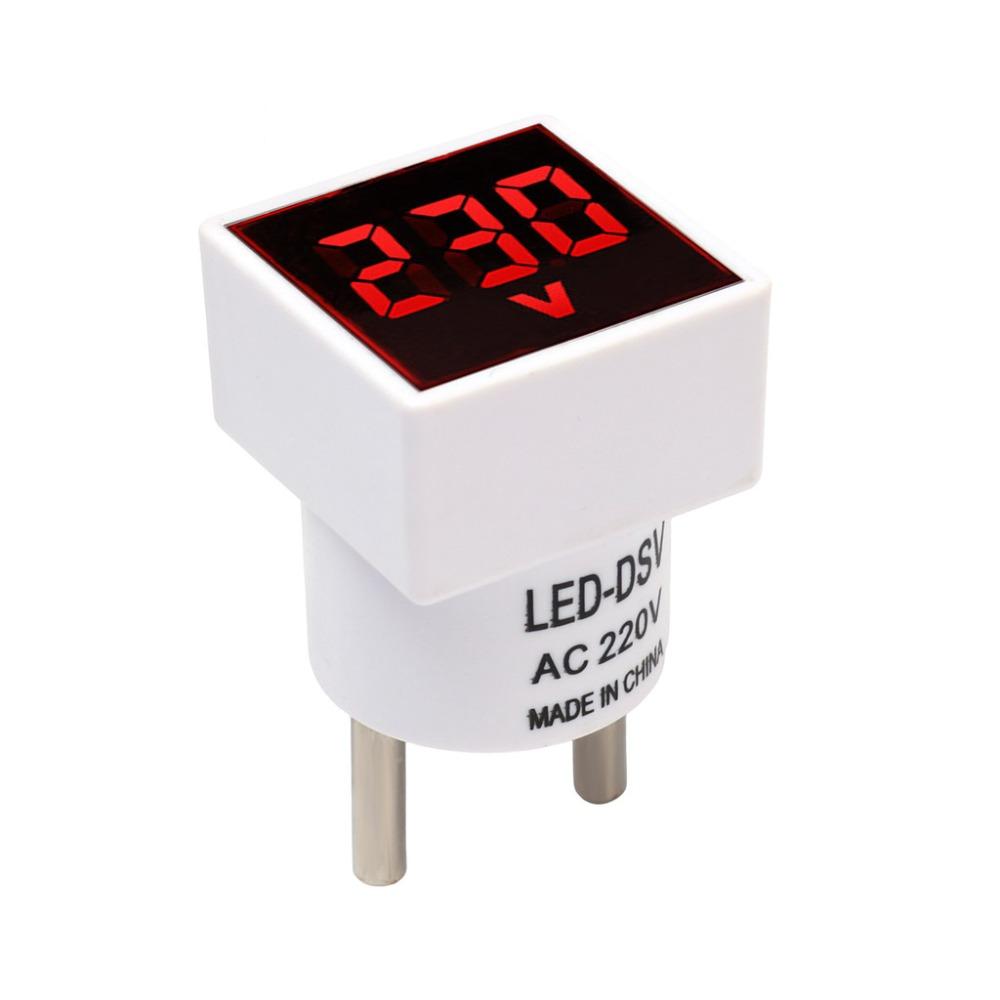50-500V Test Indicator Light Voltmeter EU Plug Car Motorcycle Detector Durable Digital Voltmeter